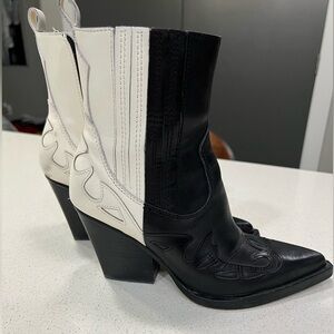 Black and white cowboy boots